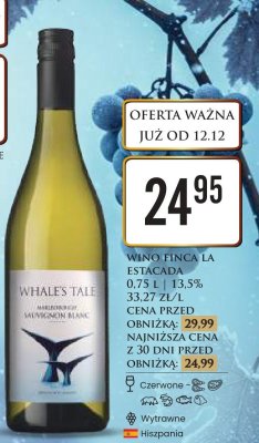 Wino Whale's Tale Sauvignon Blanc 0,75 L promocja w Dino
