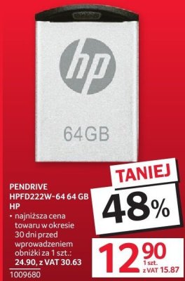Pendrive HP HPFD222W-64 64GB HP promocja w Selgros