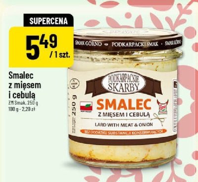 Smalec z mięsem i cebulą ZM Smak, 260 g promocja w POLOmarket