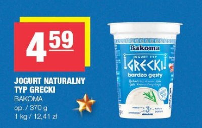 Jogurt naturalny typ grecki Bakoma promocja w SPAR
