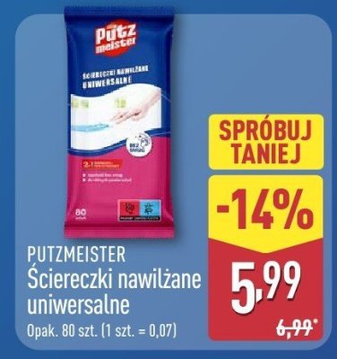 Ściereczki PUTZMEISTER Ściereczki nawilżane uniwersalne promocja w Aldi