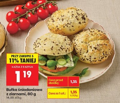 Bułka śniadaniowa z ziarnami promocja w Biedronka