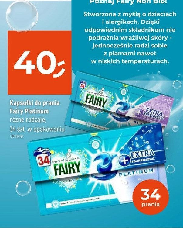 Kapsułki do prania extra stain removal Fairy promocja w Dealz