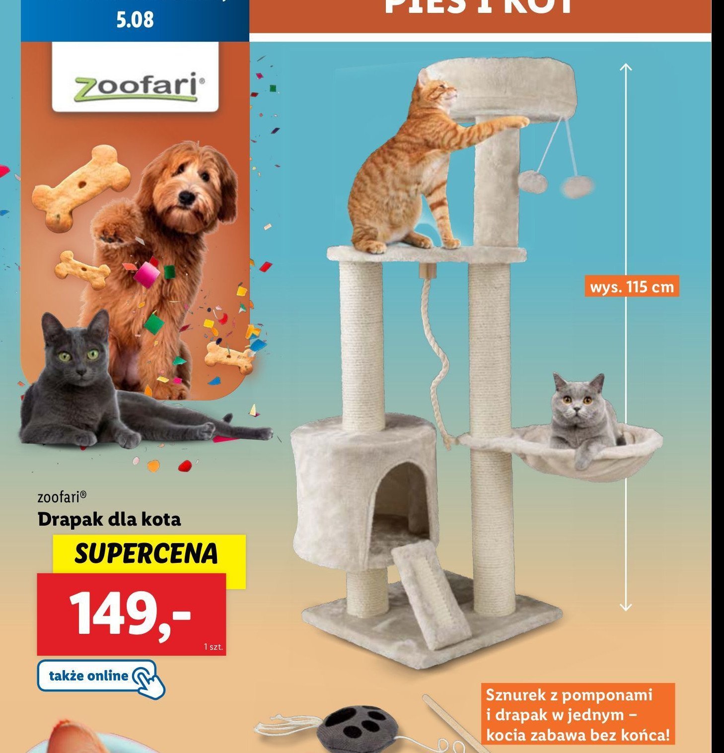 Drapak dla kota Zoofari promocja