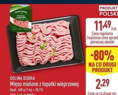 Mięso mielone z łopatki wieprzowej promocja w Aldi