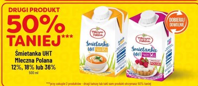 Śmietanka UHT Mleczna Polana 36% promocja w POLOmarket