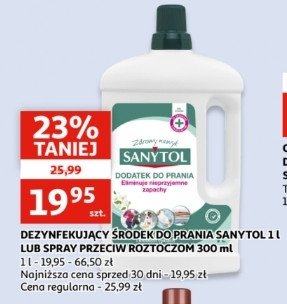 Płyn dodatek dezynfekujący do prania Sanytol promocja