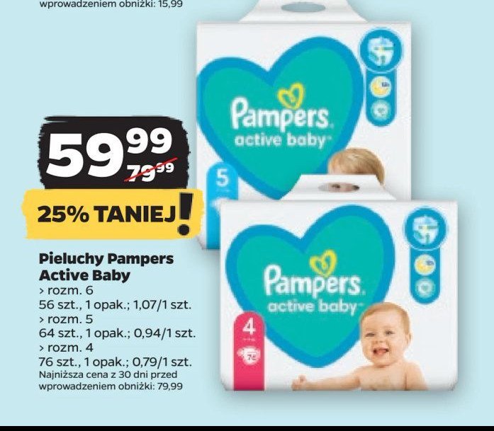 Pieluszki dla dzieci maxi plus Pampers active baby promocja