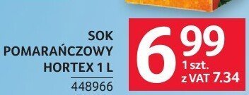 Sok pomarańczowy Hortex 1 l promocja w Selgros