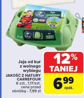 Jaja od kur z wolnego wybiegu promocja w Carrefour Market