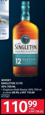 Whisky Singleton 12 YO 40% 700 ml promocja w Selgros