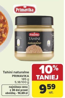 Tahini naturalne PRIMAVIKA 185g promocja w Carrefour