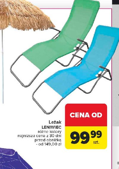 Leżak leniwiec promocja w Carrefour