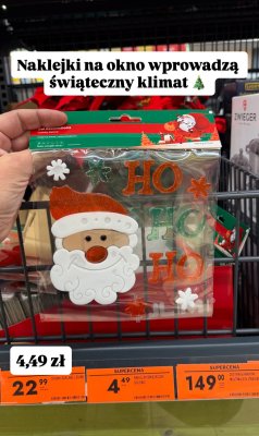 Naklejki świąteczne na okno dekoracje promocja w Biedronka