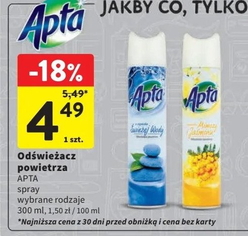 Odświeżacz powietrza jaśmin Apta promocja w Carrefour