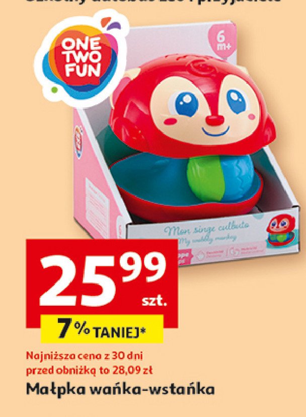 Małpka wańka-wstańka One two fun promocja w Auchan