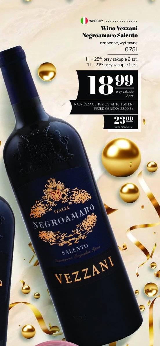 Wino Vezzani negroamaro promocja w POLOmarket