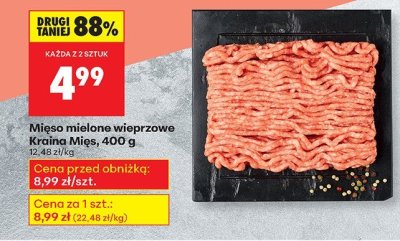 Mięso mielone wieprzowe Kraina Mięs 400 g promocja w Biedronka