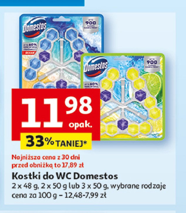 Kostka do wc ocean Domestos power5 promocja w Auchan