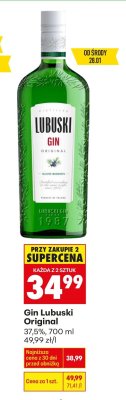 Gin Lubuski Original 37,5%, 700 ml promocja w Biedronka