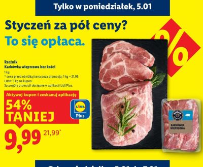 Karkówka wieprzowa bez kości Rzeźnik promocja w Lidl