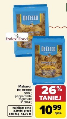 Makaron tagliatelle promocja w Carrefour