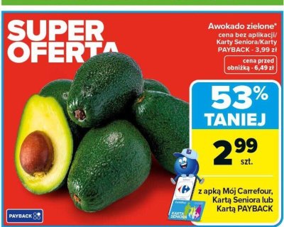 Awokado zielone promocja w Carrefour Market