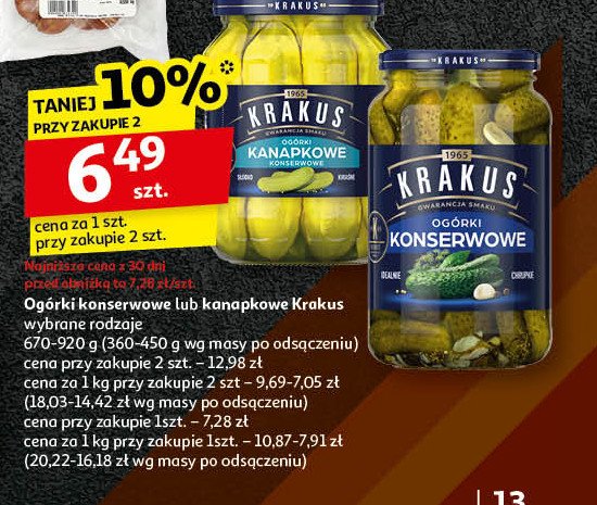 Ogórki kanapkowe pikle Krakus maspex promocja