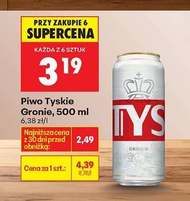 Piwo Tyskie Gronie promocja w Biedronka