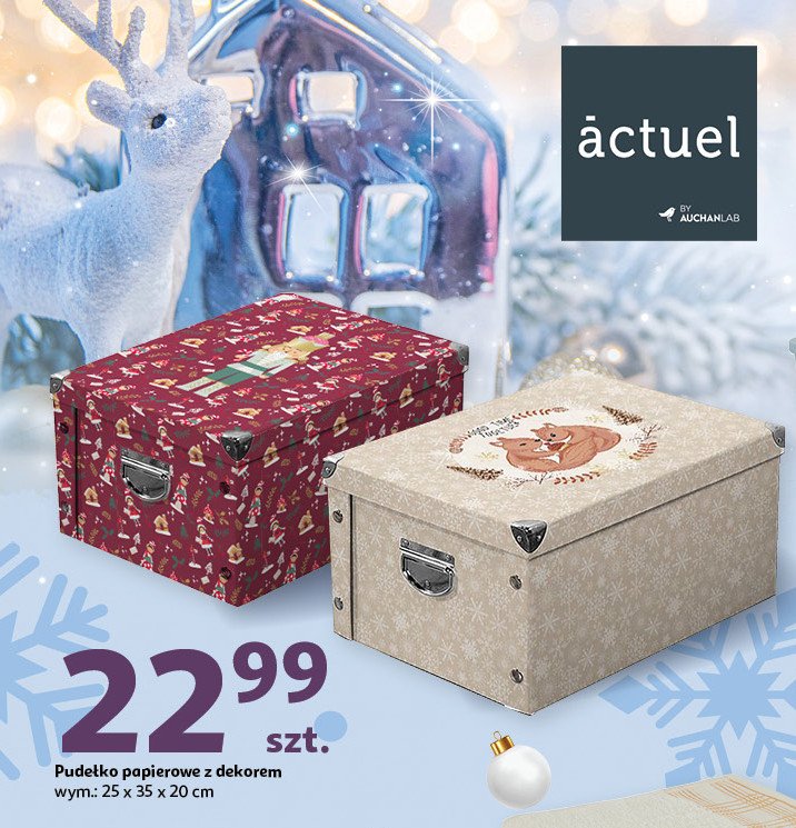 Pudełko z dekorem 25 x 35 x 20 cm Actuel promocja w Auchan