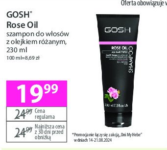 Szampon do włosów Gosh rose oil promocja