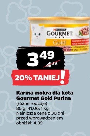 Karma dla kota z łososiem Purina gourmet gold promocja w Netto