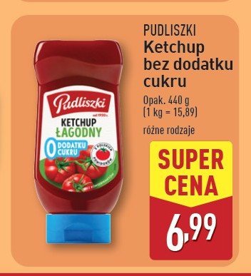 Ketchup 0% dodatku cukru Pudliszki promocja w Aldi