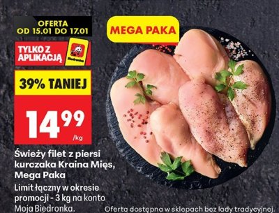 Filet świeży z piersi kurczaka, Mega Paka promocja w Biedronka