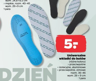 Uniwersalne wkładki do butów, różne kolory promocja w Netto
