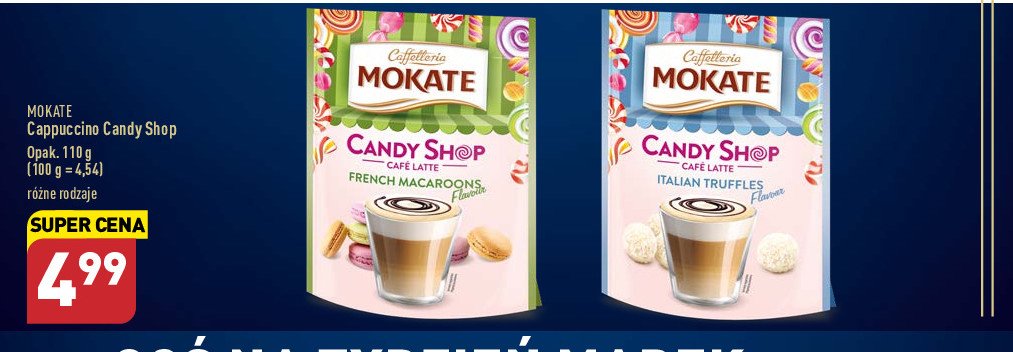 Kawa french macaroni MOKATE CANDY SHOP CAFE LATTE promocja