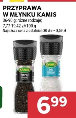 Przyprawa w młynku Kamis różne rodzaje promocja w Stokrotka