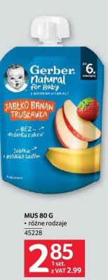 Mus Gerber 80g różne rodzaje promocja w Selgros