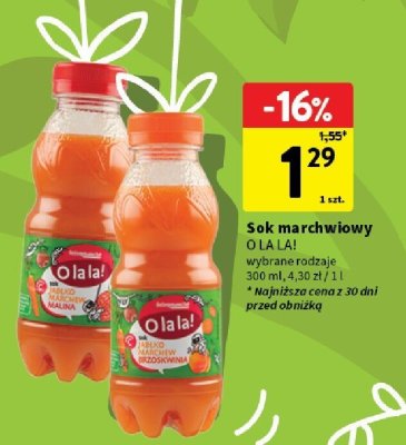 Sok marchwiowy Ola la! promocja w Intermarche