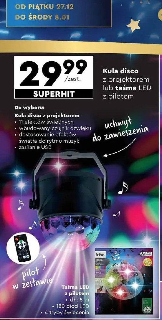 Taśma led z pilotem promocja w Biedronka