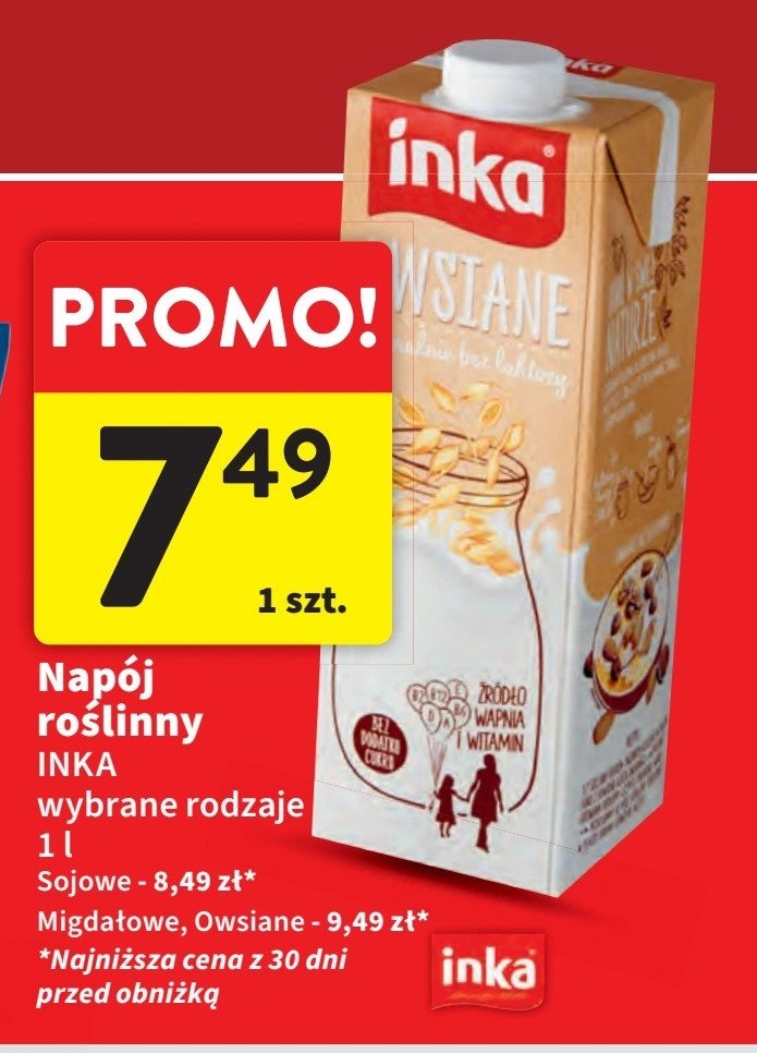 Napój sojowy Inka dobra w swej naturze promocja w Intermarche