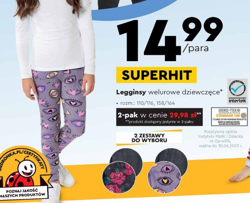 Legginsy dziewczęce 110-116 cm Youngstyle promocja