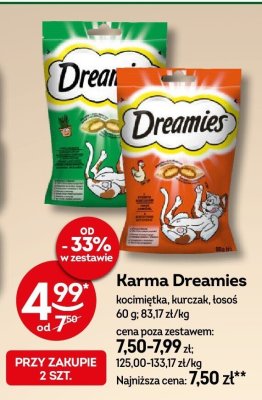Karma Dreamies kocimiętka, kurczak, łosoś promocja w Żabka