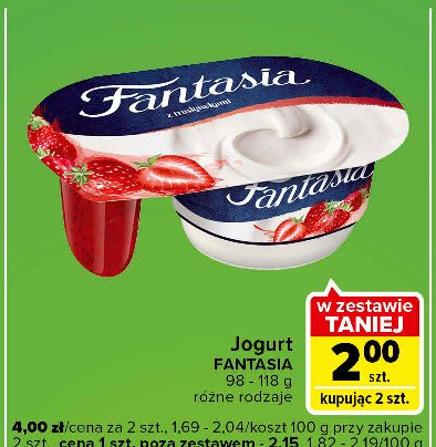 Jogurt z truskawkami Danone fantasia promocje