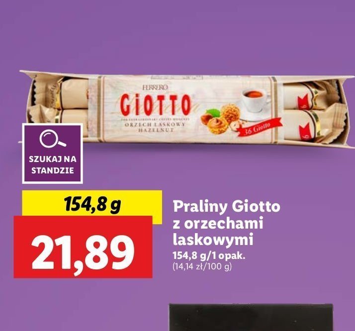 Praliny o smaku włoskich wafli z kremem orzechowym GIOTTO promocja