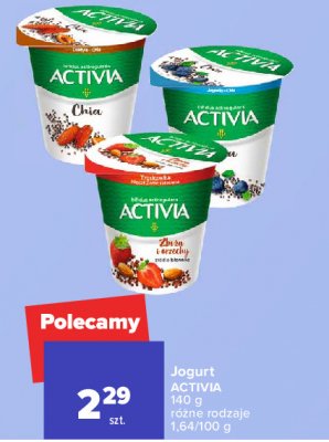 Jogurt truskawka + migdał + ziarno kakaowca Danone activia promocja