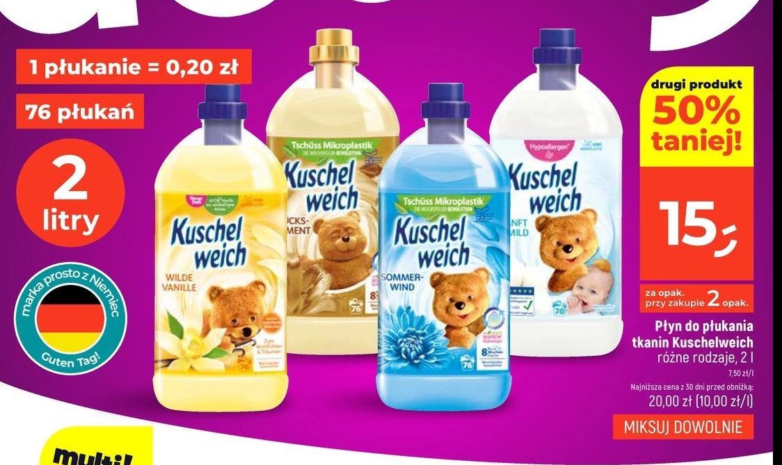 Płyn do płukania wilde vanille Kuschelweich promocja