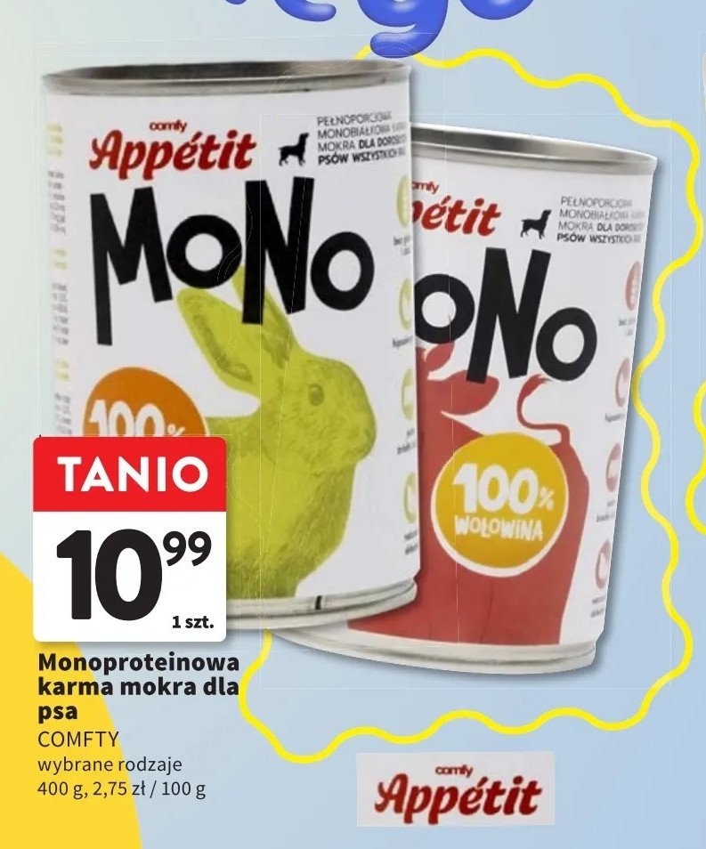 Karm dla psa z wołowiną Comfy appetit mono promocja