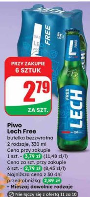 Piwo Lech Free 2 rodzaje promocja w Dino