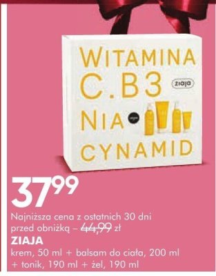 Zestaw kosmetyków ZIAJA krem, 50 ml + balsam do ciała, 200 ml + tonik, 190 ml + żel, 190 ml promocja w Super-Pharm